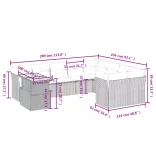 10 részes fekete polyrattan kerti ülőgarnitúra párnákkal