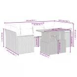 7 részes fekete polyrattan kerti ülőgarnitúra párnával