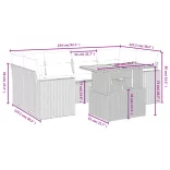 7 részes bézs polyrattan kerti ülőgarnitúra párnákkal