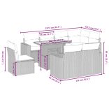 9 részes szürke polyrattan kerti ülőgarnitúra párnákkal