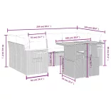 7 részes fekete polyrattan kerti ülőgarnitúra párnával