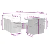 7 részes bézs polyrattan kerti ülőgarnitúra párnákkal
