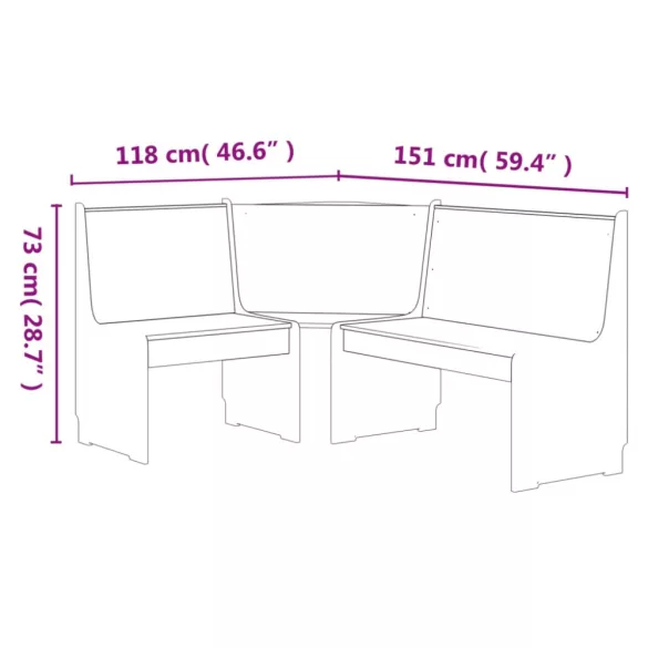 REINE mézbarna tömör fenyőfa sarokpad 151 cm