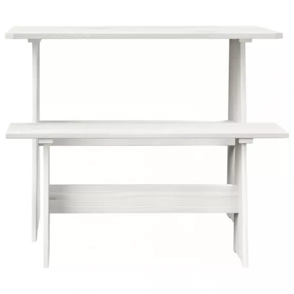 REINE fehér tömör fenyőfa étkezőasztal paddal