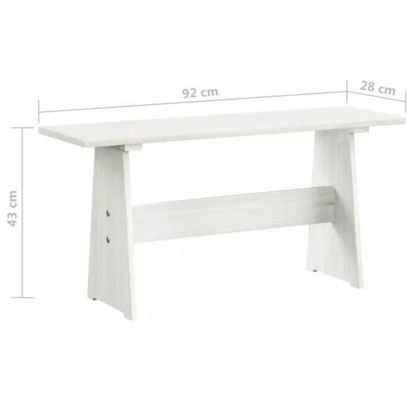 REINE fehér tömör fenyőfa étkezőasztal paddal