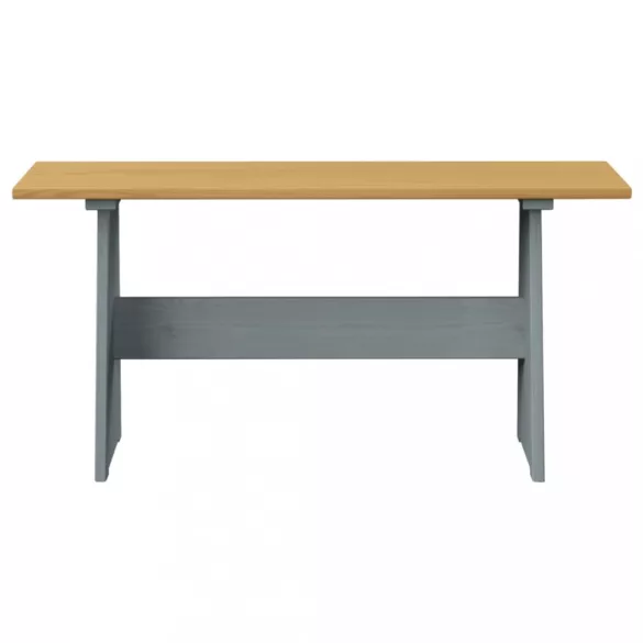 REINE mézbarna és szürke tömör fenyőfa étkezőasztal paddal