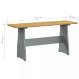 REINE mézbarna és szürke tömör fenyőfa étkezőasztal paddal