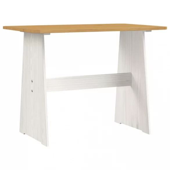 REINE mézbarna és fehér tömör fenyőfa étkezőasztal paddal