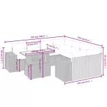 9 részes bézs polyrattan kerti ülőgarnitúra párnákkal