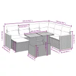 8 részes szürke polyrattan kerti ülőgarnitúra párnákkal