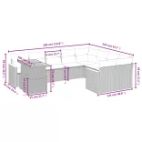 10 részes szürke polyrattan kerti ülőgarnitúra párnákkal