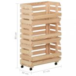 tömör fenyőfa zöldséges kocsi 37 x 30 x 80 cm