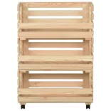 tömör fenyőfa zöldséges kocsi 57 x 30 x 80 cm