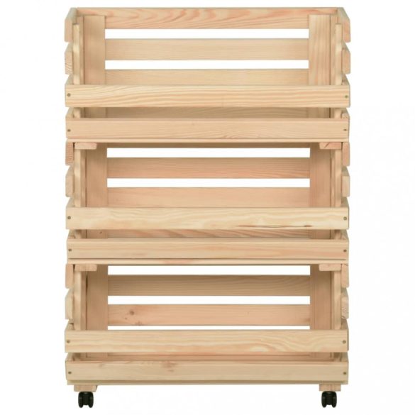 tömör fenyőfa zöldséges kocsi 57 x 30 x 80 cm