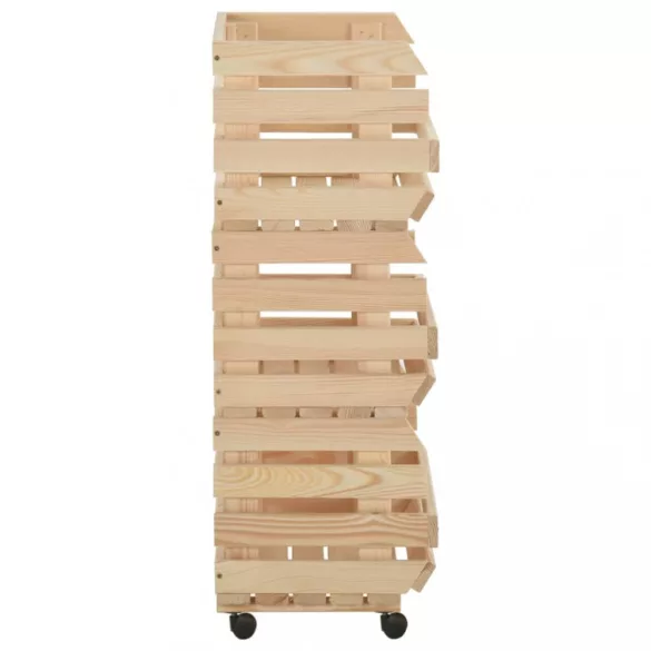 tömör fenyőfa zöldséges kocsi 57 x 30 x 80 cm