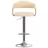 2 db krémszínű hajlított fa és műbőr bárszék