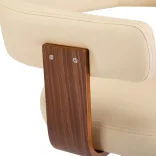 2 db krémszínű hajlított fa és műbőr bárszék