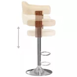 2 db krémszínű hajlított fa és műbőr bárszék