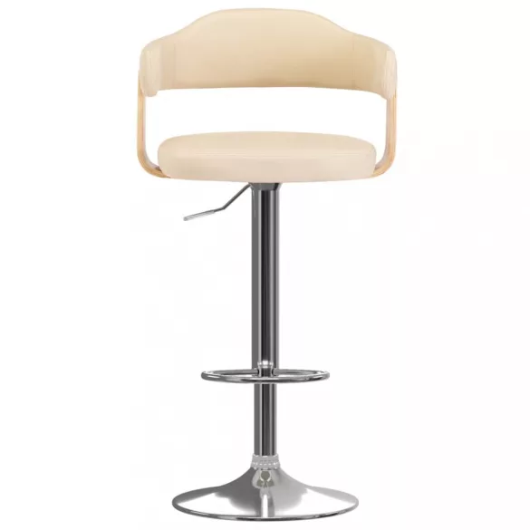 2 db krémszínű hajlított fa és műbőr bárszék