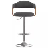 2 db sötétszürke hajlított fa és szövet bárszék