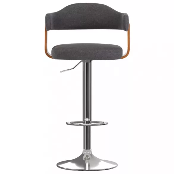 2 db sötétszürke hajlított fa és szövet bárszék