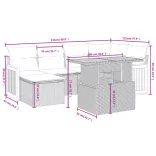 7 részes fekete polyrattan kerti ülőgarnitúra párnával