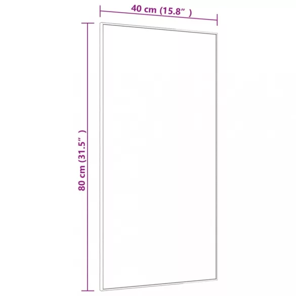 arany üveg és alumínium ajtótükör 40x80 cm