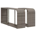 11 részes szürke polyrattan kerti ülőgarnitúra párnákkal