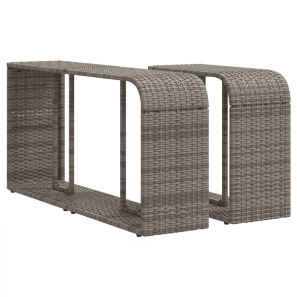 11 részes szürke polyrattan kerti ülőgarnitúra párnákkal