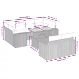 11 részes szürke polyrattan kerti ülőgarnitúra párnákkal