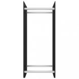 fekete edzett üveg tűzifatároló 40 x 35 x 100 cm