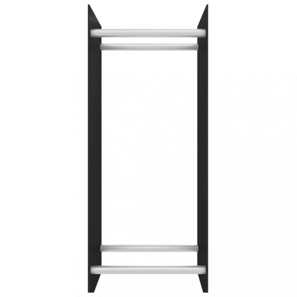 fekete edzett üveg tűzifatároló 40 x 35 x 100 cm