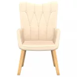 krémszínű szövet pihenőfotel lábtartóval