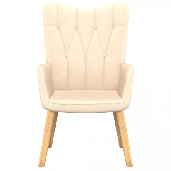 krémszínű szövet pihenőfotel lábtartóval