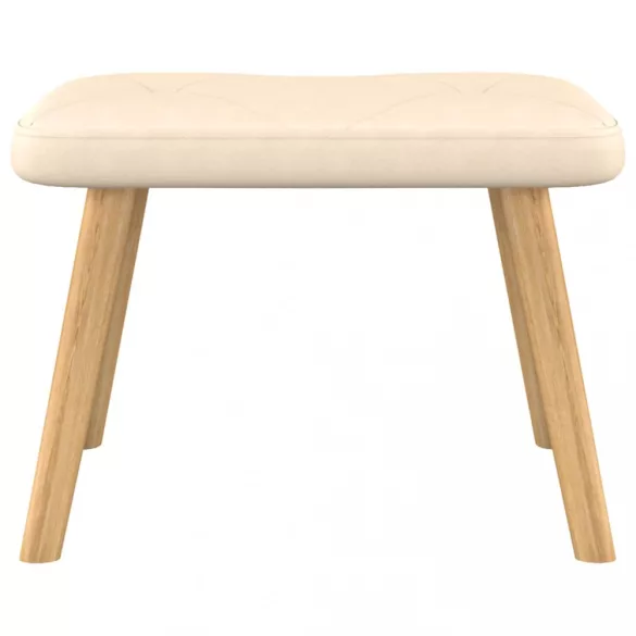 krémszínű szövet pihenőfotel lábtartóval