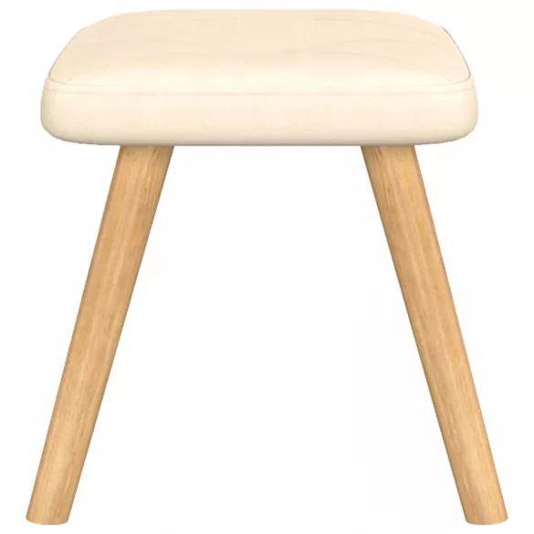 krémszínű szövet pihenőfotel lábtartóval