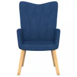 kék szövet pihenőfotel lábtartóval