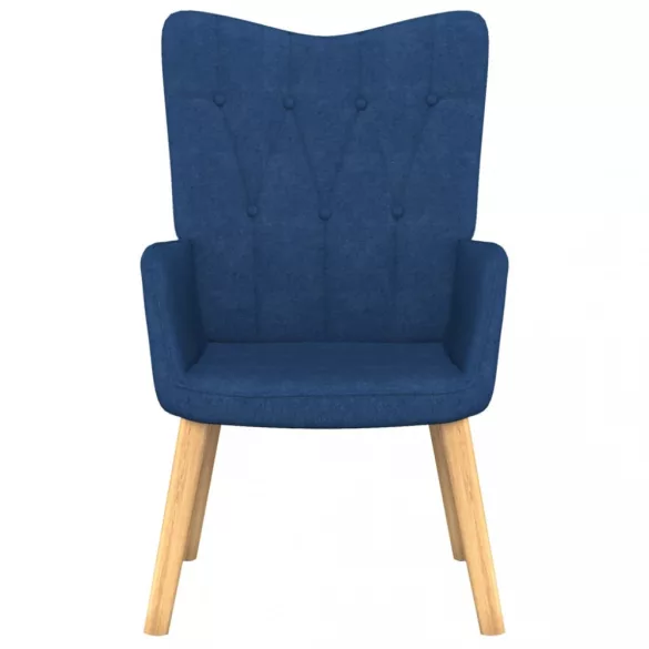 kék szövet pihenőfotel lábtartóval