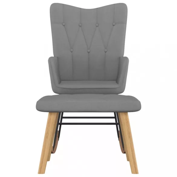 sötétszürke szövet hintaszék lábtartóval