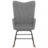 sötétszürke szövet hintaszék lábtartóval