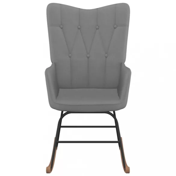 sötétszürke szövet hintaszék lábtartóval