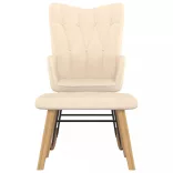 krémszínű szövet hintaszék szék zsámollyal