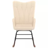 krémszínű szövet hintaszék szék zsámollyal