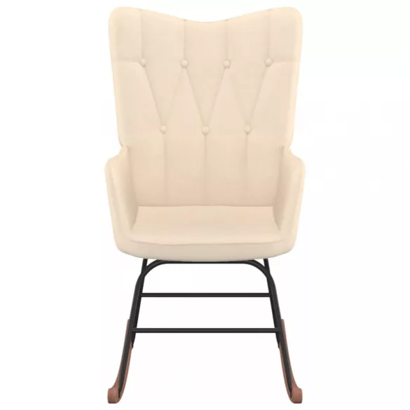 krémszínű szövet hintaszék szék zsámollyal