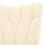 krémszínű szövet hintaszék szék zsámollyal