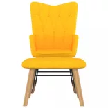 mustársárga szövet hintaszék lábtartóval