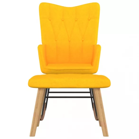 mustársárga szövet hintaszék lábtartóval