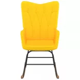 mustársárga szövet hintaszék lábtartóval