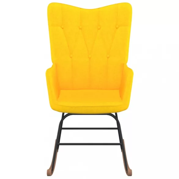 mustársárga szövet hintaszék lábtartóval