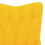 mustársárga szövet hintaszék lábtartóval